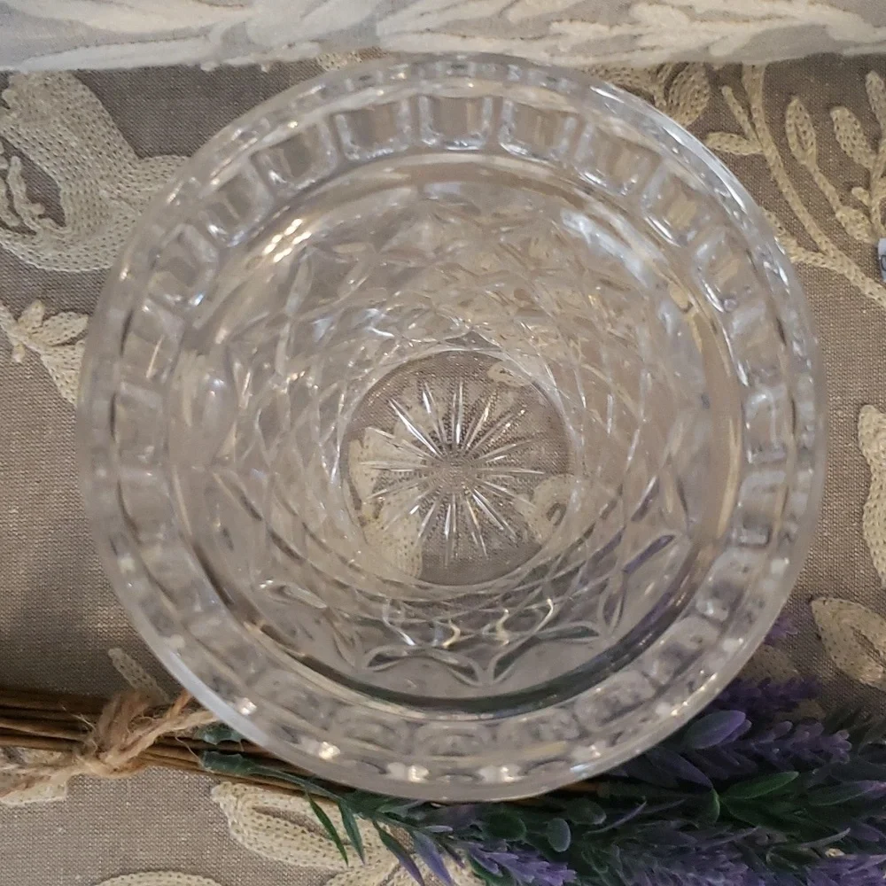 VTG Bohemia Flower Pot Planter Lattice Lead Crystal Czech Republic Glass